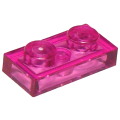 Lego Used - Plate 1 x 2~ [Trans-Dark Pink]