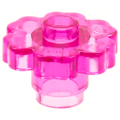 Lego Used - Plant Flower 2 x 2 Rounded - Open Stud~ [Trans-Dark Pink]