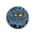 Lego NEW - Tile Round 2 x 2 with Bottom Stud Holder with Rock Creature Face withJagge~ [Sand Blue]