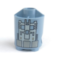 Lego Used - Brick Round 2 x 2 x 2 Robot Body with Gray Squares and Black Lines Pattern~ [Sand Blue]