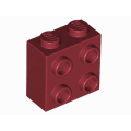 Lego NEW - Brick Modified 1 x 2 x 1 2/3 with Studs on Side~ [Dark Red]