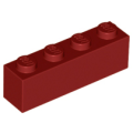 Lego Used - Brick 1 x 4~ [Dark Red]
