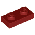 Lego NEW - Plate 1 x 2~ [Dark Red]