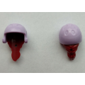 Lego NEW - Mini Doll Hair Combo Hair with Hat Ponytail with Molded Lavender SkiHelmet ~ [Dark Red]