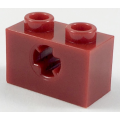 Lego Used - Technic Brick 1 x 2 with Axle Hole (x Shape)~ [Dark Red]