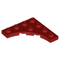 Lego NEW - Plate Modified 4 x 4 with 3 x 3 Curved Cutout~ [Dark Red]