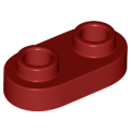 Lego NEW - Plate Round 1 x 2 with Open Studs~ [Dark Red]