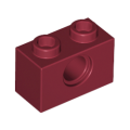 Lego NEW - Technic Brick 1 x 2 with Hole~ [Dark Red]