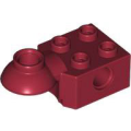 Lego NEW - Technic Brick Modified 2 x 2 with Pin Hole and Rotation Joint Ball Half Hori~ [Dark Red]