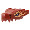 Lego NEW - Dragon Head (Ninjago) Jaw with 2 Bar Handles on Back with Lavender Eyes and ~ [Dark Red]