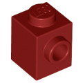 Lego NEW - Brick Modified 1 x 1 with Stud on Side~ [Dark Red]