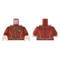 Lego NEW - Torso Uniform Vest with Gold and Black Trim Buttons and Name Tag Pattern/ D~ [Dark Red]