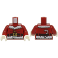 Lego NEW - Torso Santa Jacket with White Fur Collar and Waistband Black Folds and Belt ~ [Dark Red]