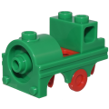 Lego NEW - Minifigure Costume Train with Molded Red Wheel Holders and Trolley WheelPatter~ [Green]