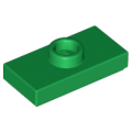 Lego NEW - Plate Modified 1 x 2 with 1 Stud with Groove and Bottom Stud Holder(Jumper)~ [Green]