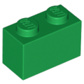 Lego NEW - Brick 1 x 2~ [Green]