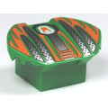 Lego Used - Brick Modified 2 x 2 No Studs Sloped with Flared Wings and Scratch Pattern~ [Green]