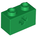 Lego NEW - Technic Brick 1 x 2 with Axle Hole~ [Green]