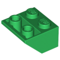 Lego NEW - Slope Inverted 45 2 x 2 with Flat Bottom Pin~ [Green]
