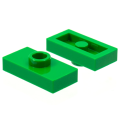 Lego Used - Plate Modified 1 x 2 with 1 Stud without Groove (Jumper)~ [Green]