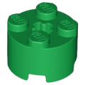 Lego NEW - Brick Round 2 x 2 with Axle Hole~ [Green]