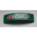 Lego Used - Slope Curved 4 x 1 x 2/3 Double with Octan Logo Pattern (Sticker) - Set 60025~ [Green]