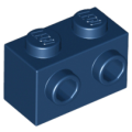 Lego NEW - Brick Modified 1 x 2 with Studs on 1 Side~ [Dark Blue]