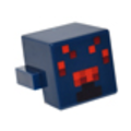 Lego Used - Creature Head Pixelated with Red and Dark Red Face Pattern (MinecraftSpid~ [Dark Blue]