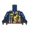 Lego NEW - Torso Military Uniform with Melted Medals and Dark Red Sash Pattern / Dark~ [Dark Blue]