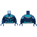 Lego NEW - Torso Female Outline Suit with Silver Star and Dark Turquoise Panels andBe~ [Dark Blue]