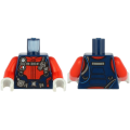 Lego NEW - Torso Diving Suit with Red Zippers Gauge Regulator and Harness with Silver~ [Dark Blue]