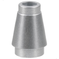 Lego Used - Cone 1 x 1 with Top Groove~ [Metallic Silver]