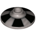 Lego NEW - Dish 2 x 2 Inverted (Radar) with Black Trapezoids Hubcap Pattern~ [Metallic Silver]