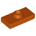 Lego NEW - Plate Modified 1 x 2 with 1 Stud with Groove and Bottom Stud Holder (Jump~ [Dark Orange]
