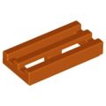Lego NEW - Tile Modified 1 x 2 Grille with Bottom Groove~ [Dark Orange]