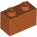 Lego Used - Brick 1 x 2~ [Dark Orange]