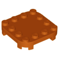 Lego NEW - Plate Modified 4 x 4 with Rounded Corners and 4 Feet~ [Dark Orange]