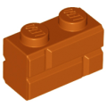 Lego NEW - Brick Modified 1 x 2 with Masonry Profile~ [Dark Orange]