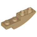 Lego NEW - Slope Curved 4 x 1 Inverted~ [Dark Tan]