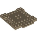 Lego NEW - Brick Modified 8 x 8 x 2/3 with 1 x 4 Indentations and 1 x 4 Plate~ [Dark Tan]