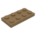 Lego NEW - Plate 2 x 4~ [Dark Tan]