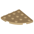 Lego Used - Plate Round Corner 4 x 4~ [Dark Tan]