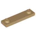 Lego NEW - Plate Modified 1 x 4 with 2 Studs with Groove~ [Dark Tan]