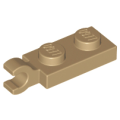 Lego NEW - Plate Modified 1 x 2 with Clip on End (Horizontal Grip)~ [Dark Tan]
