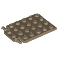Lego NEW - Plate Modified 4 x 6 with Trap Door Hinge (Long Pins)~ [Dark Tan]