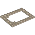 Lego NEW - Plate Modified 6 x 8 Trap Door Frame Horizontal (Long Pin Holders)~ [Dark Tan]