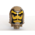 Lego Used - Large Figure Head with Santis Sir Pattern - Series 2~ [Dark Tan]