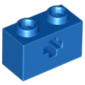 Lego Used - Technic Brick 1 x 2 with Axle Hole~ [Blue]