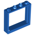 Lego NEW - Window 1 x 4 x 3 - No Shutter Tabs~ [Blue]