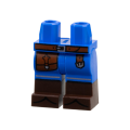 Lego NEW - Hips and Legs with Molded Dark Brown Lower Legs / Boots and Printed ReddishBrow~ [Blue]